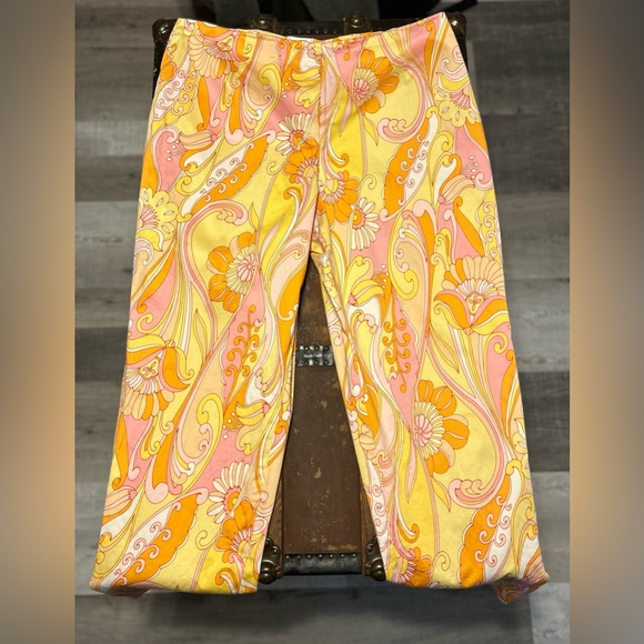 Talbot’s pink, orange, yellow, & white pattern pants size 12 - Picture 3 of 4